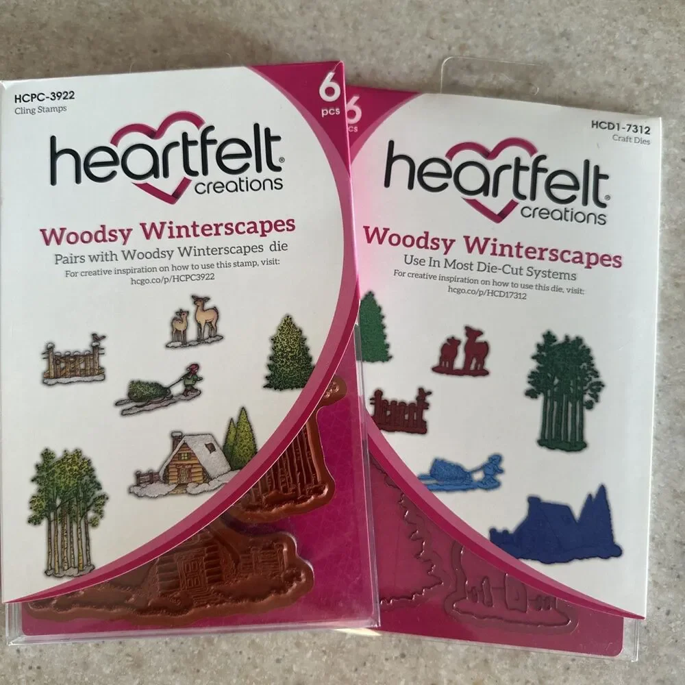 Heartfelt Creations Woodsy Winterscapes Cling Stamp and Die Set for Cardmaking